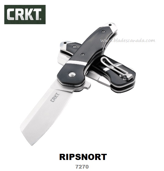 CRKT Ripsnort Flipper Folding Knife, POM Black Handle, 7270 - Click Image to Close